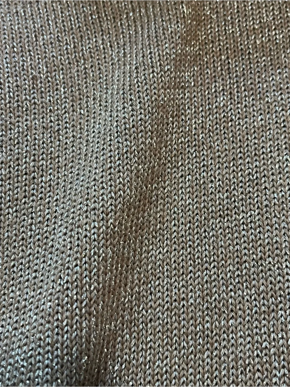 Jones New York Metallic Taupe Cowl Neck Sweater